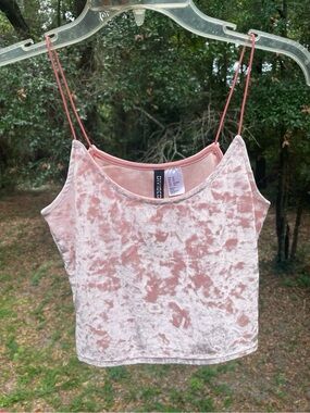 H&M Pink Crushed Velvet Camisole